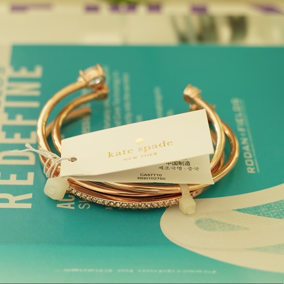 kate spade Jewelry - Kate Spade Rose Gold Bangles